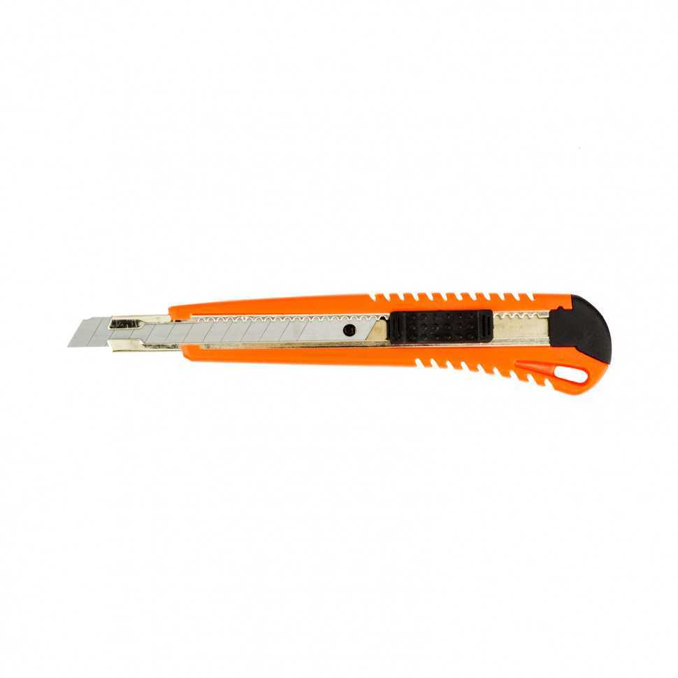 Нож, 9 мм, выдвижное лезвие, металлическая направляющая Sparta Ножи строительные фото, изображение