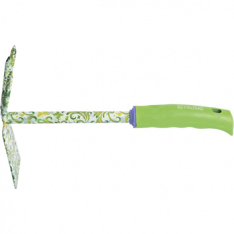 Мотыжка комбинированная, 70 х 300 мм, стальная, пластиковая рукоятка, Flower Green, Palisad Серия Flower green фото, изображение