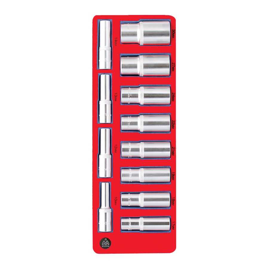 Набор глубоких головок 1/2”, двенадцатигранные, ложемент, 12 предметов МАСТАК 5-014212 Ложементы с инструментом фото, изображение