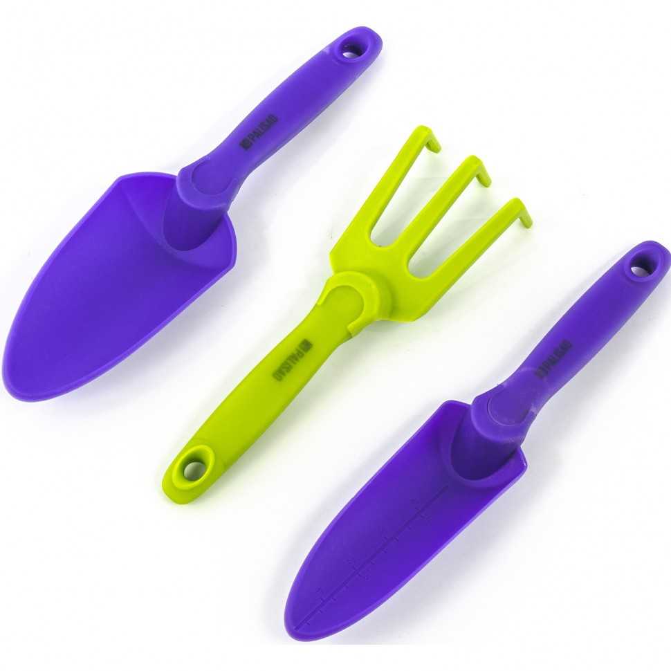 Набор садового инструмента, пластиковый, гелевые рукоятки, 3 предмета, Nylon Soft, Palisad Наборы мелкого садового инструмента фото, изображение